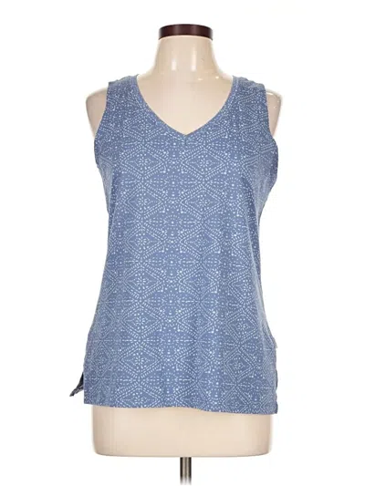 Pre-owned Eddie Bauer Tank Top Blue Halter Neckline Tops