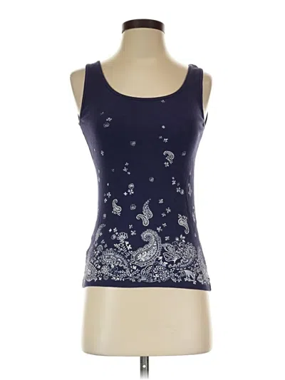 Pre-owned Eddie Bauer Tank Top Blue Halter Neckline Tops