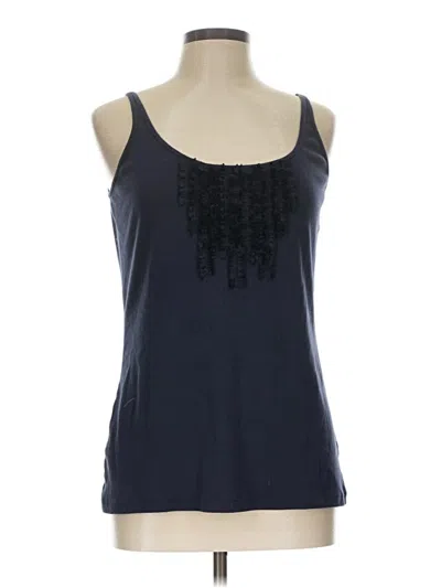 Pre-owned Eddie Bauer Tank Top Blue Halter Neckline Tops