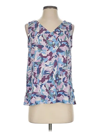 Pre-owned Eddie Bauer Tank Top Blue V-neck Tops