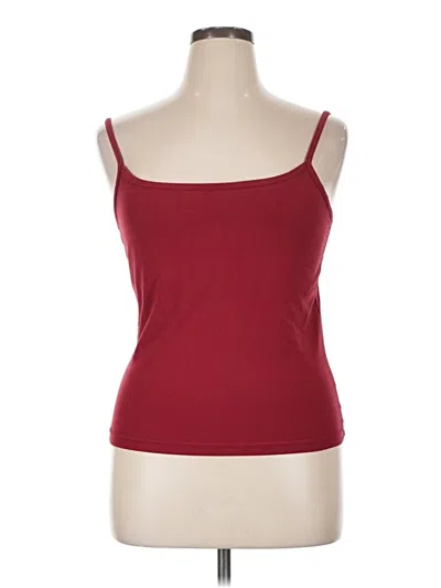 Pre-owned Eddie Bauer Tank Top Burgundy Strapless Neckline Tops