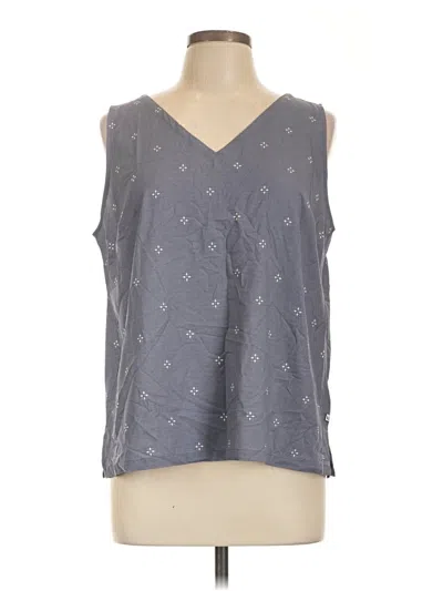 Pre-owned Eddie Bauer Tank Top Gray Cold Shoulder Neckline Tops