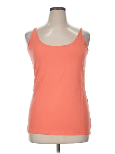 Pre-owned Eddie Bauer Tank Top Orange Scoop Neck Tops