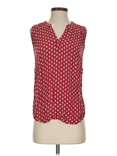 Pre-owned Eddie Bauer Tank Top Red Tie Neck Tops