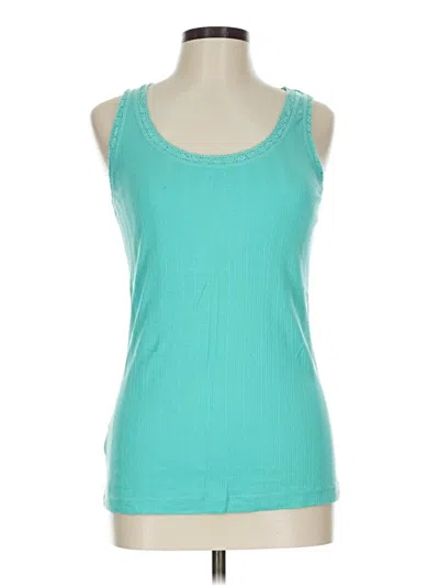 Pre-owned Eddie Bauer Tank Top Teal Sweetheart Neckline Tops In Blue