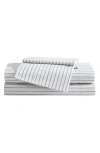 Eddie Bauer Ticking Stripe 200 Thread Count Cotton Percale Sheet Set In Dark Grey/light Grey