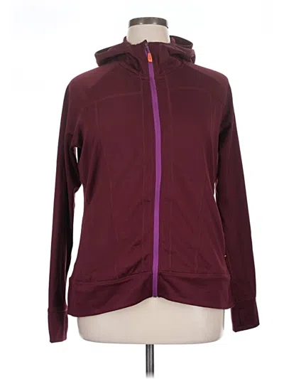 Pre-owned Eddie Bauer Track Jacket In Burgundy