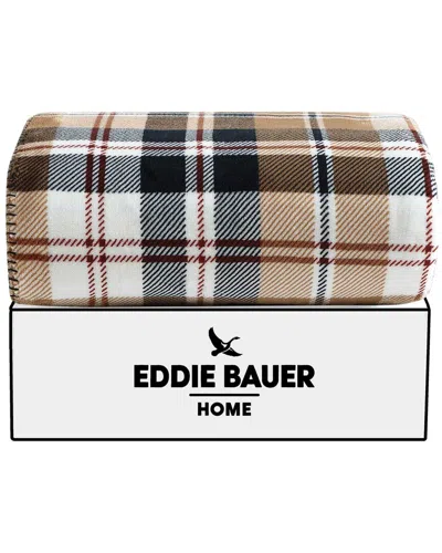 Eddie Bauer Trailhead Plaid Coco Flannel Reversible Throw Blanket In Multi