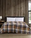 Eddie Bauer Trailhead Plaid Plush Reversible Blanket, King In Camel,navy