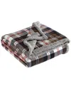 Eddie Bauer Trailhead Plaid Plush Reversible Throw Blanket
