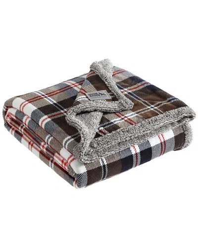 Eddie Bauer Trailhead Plaid Plush Reversible Throw Blanket In Multi