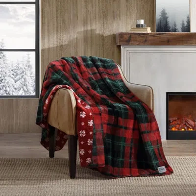 Eddie Bauer Trailhead Plaid Red Ultra Soft Plush Throw Blanket