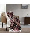 Eddie Bauer Trailhead Plaid Ultra Soft Plush Fleece-reversible Throw Blanket In Red