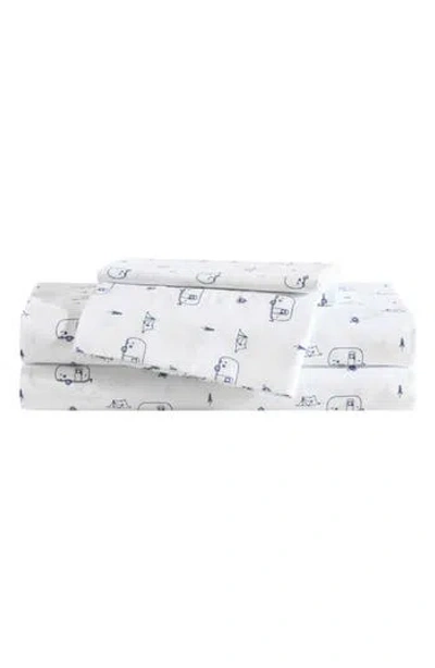 Eddie Bauer Travel Trailer Microfiber Sheet Set In Blue