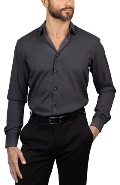 Eddie Bauer Trim Fit Dress Shirt In Black