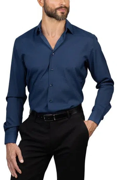Eddie Bauer Trim Fit Dress Shirt In Blue