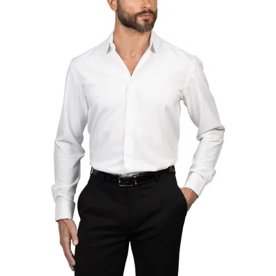 Eddie Bauer Trim Fit Dress Shirt In White