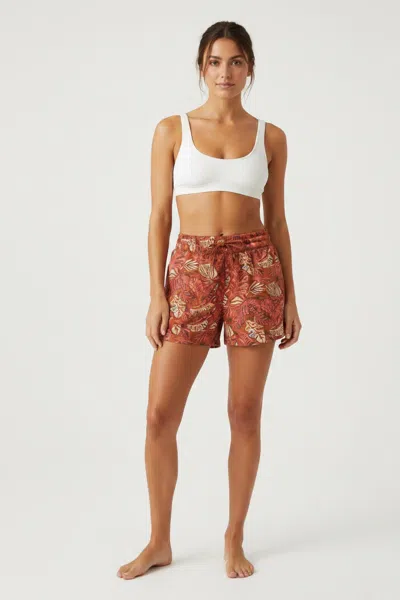 Eddie Bauer Tropical 3" Inseam Upf 50+ Swim Shorts In Orange In Brown