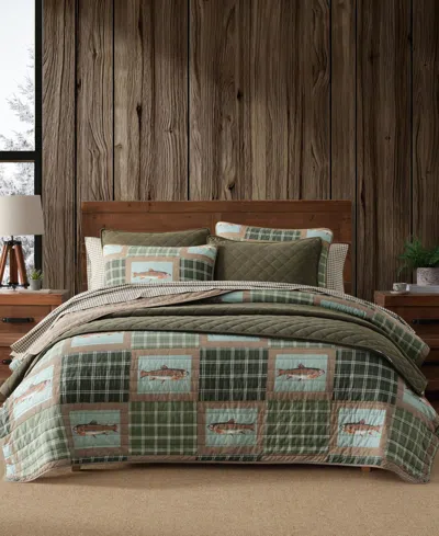 Eddie Bauer Trout Lake Reversible 2-piece Quilt Set, Twin In Green