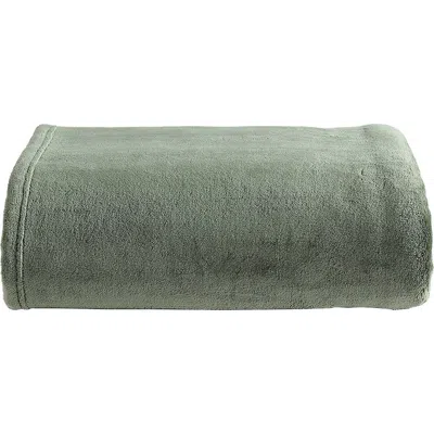 Eddie Bauer Ultra Lux Plush Solid Throw Blanket In Dark Green
