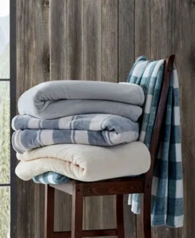 Eddie Bauer Ultra Soft Plush Fleece Blankets In Blue