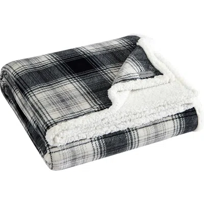 EDDIE BAUER EDDIE BAUER VAIL PLAID FAUX SHEARLING THROW BLANKET