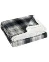 Eddie Bauer Vail Plaid Ultra Soft Plush Fleece-blanket In Grey