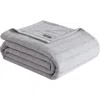 Eddie Bauer Variegated Weave Stripe Cotton Blanket In Grey