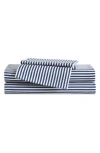 Eddie Bauer Vivid Stripe Microfiber Sheet Set In Blue