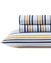 Eddie Bauer Vivid Stripe Ultra Soft Sheet Set In Yellow