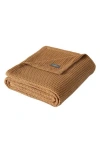 Eddie Bauer Waffle Knit Throw Blanket In Brown