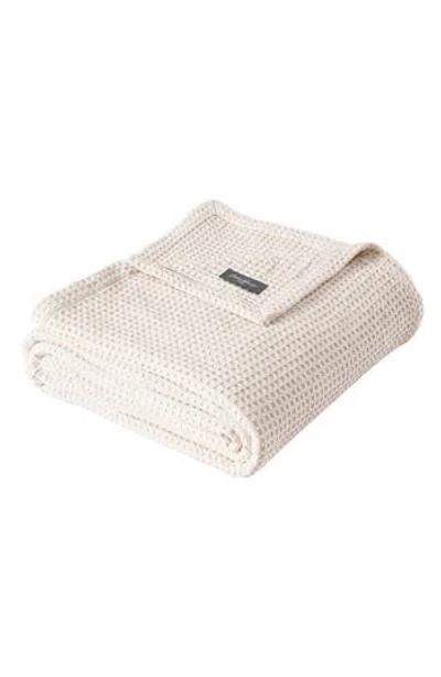 Eddie Bauer Waffle Knit Throw Blanket In White