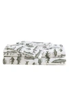Eddie Bauer Wes Fish 200 Thread Count Cotton Percale Queen Sheet Set In White