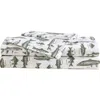 Eddie Bauer Wes Fish 200 Thread Count Cotton Percale Queen Sheet Set In Multi