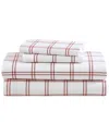 Eddie Bauer Printed Cotton Flannel 4-pc. Sheet Set, Queen In Orange