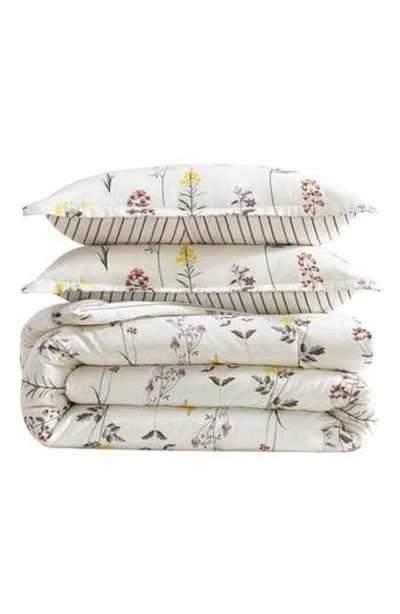 Eddie Bauer Wildflower Cotton Slub Comforter Set In Brown