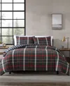 Eddie Bauer Closeout!  Willow Plaid Microsuede 2 Piece Duvet Cover Set, Twin In Dark Grey