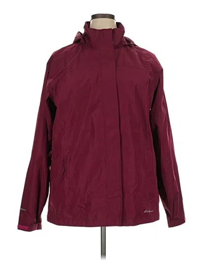 Pre-owned Eddie Bauer Windbreaker Jacket In Burgundy