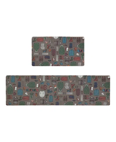 Eddie Bauer Winter Sportswear Non-slip 2-piece Kitchen Mat Set In Gray