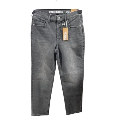 Eddie Bauer Women's Authentic High Rise Perfect Straight Jeans In Washed Black In Gray