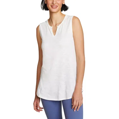 Eddie Bauer Women's Concourse Sleeveless Notch-neck Top In White