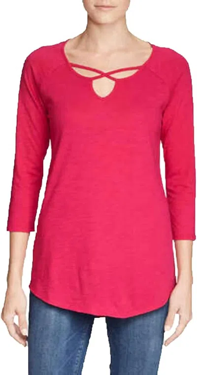 Eddie Bauer Women's Cross Front Tunic Top In Sangria In Pink