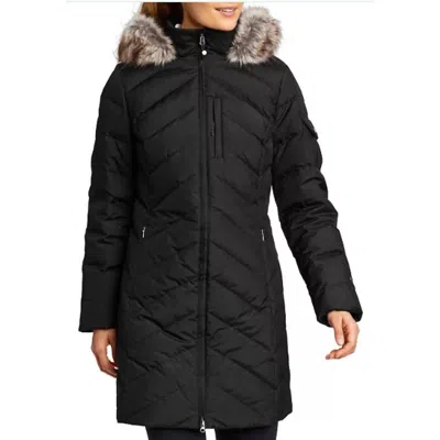 Eddie Bauer Womens 650 Down Sun Valley Puffer Parka Long Coat In Black