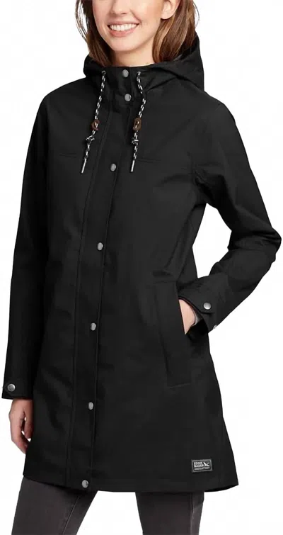 Eddie Bauer Womens Riley Zip Up Waterproof Weatheredge Parka Coat In Black In Metallic
