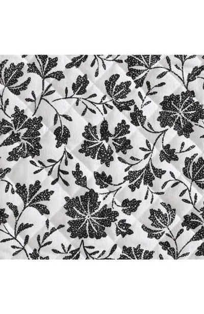 Eddie Bauer Woodblock Floral Cotton Flannel King Quilt & Sham Set In Black