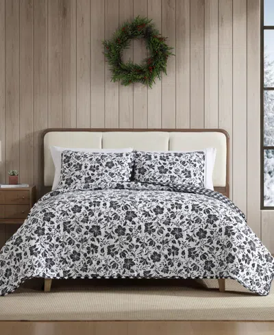 Eddie Bauer Woodblock Floral Flannel Cotton Reversible 2-pc. Quilt Set, Twin