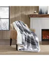 Eddie Bauer Woodland Fair Isle Sherpa-reversible Throw Blanket In Grey