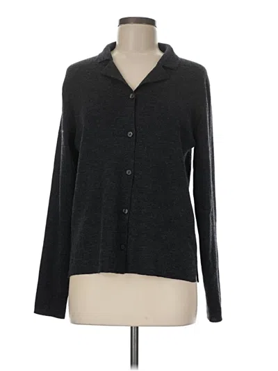 Pre-owned Eddie Bauer Wool Cardigan Sweater In Gray
