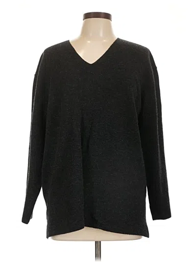 Pre-owned Eddie Bauer Wool Pullover Sweater In Black