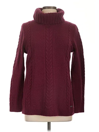 Pre-owned Eddie Bauer Wool Pullover Sweater In Burgundy